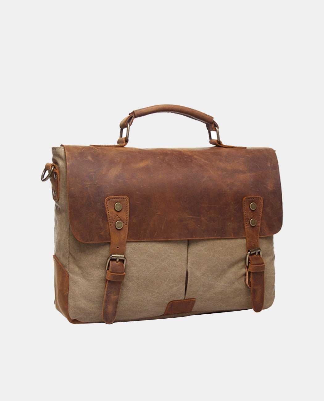 Classic Canvas Messenger Bag -Bags- BAGHUGS-BT1807-Beige color