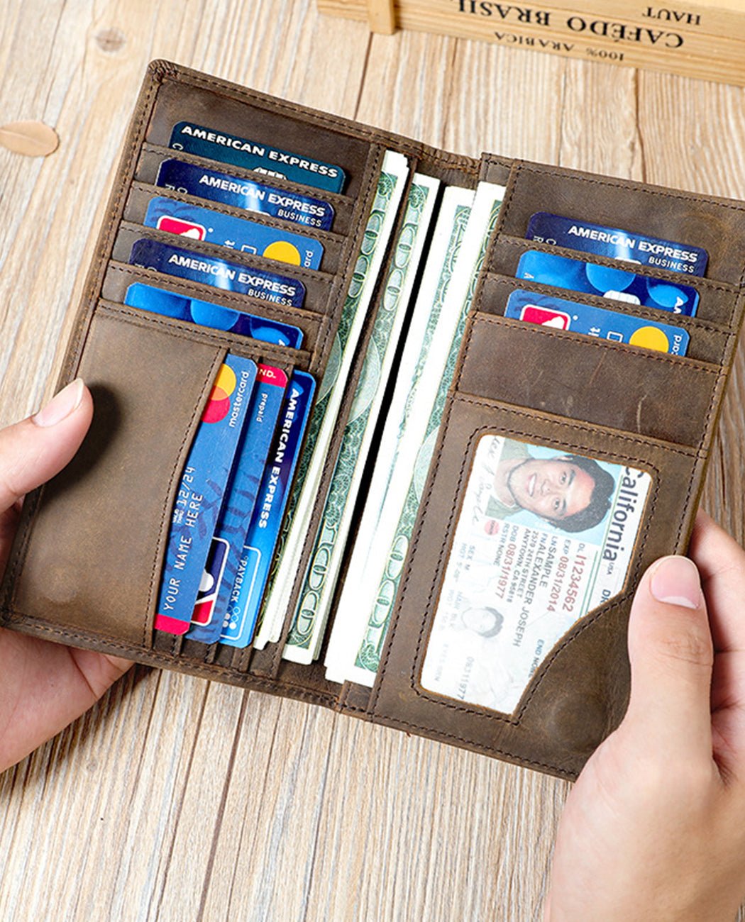 Leather Long Wallet