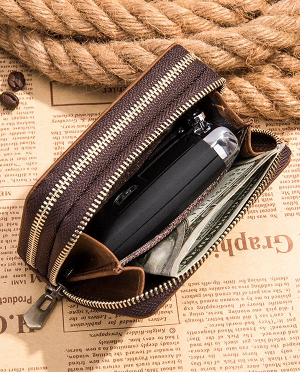 Brown Cake Leather Wallet