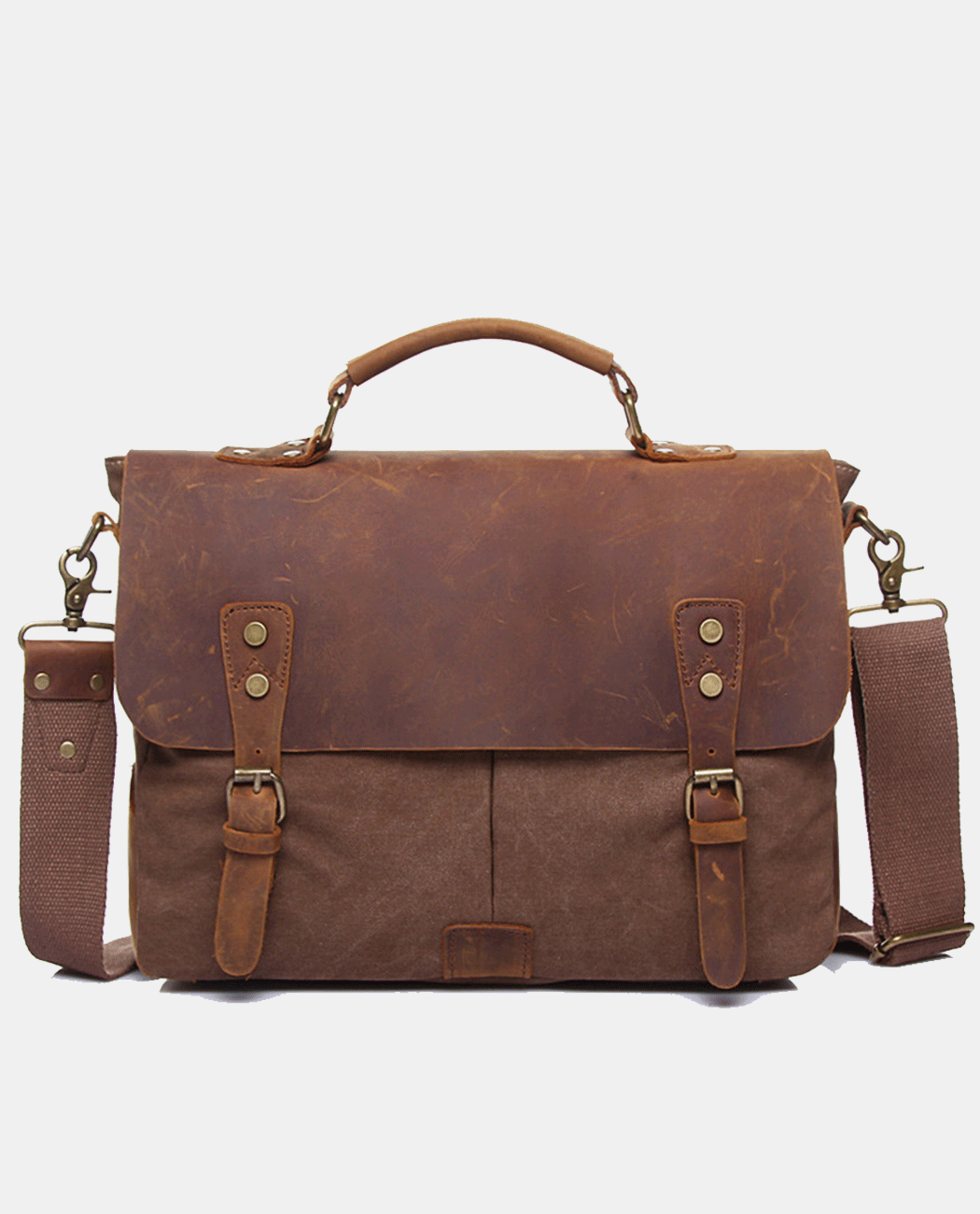 Classic Canvas Messenger Bag -Bags- BAGHUGS-BT1809-Dark Brown