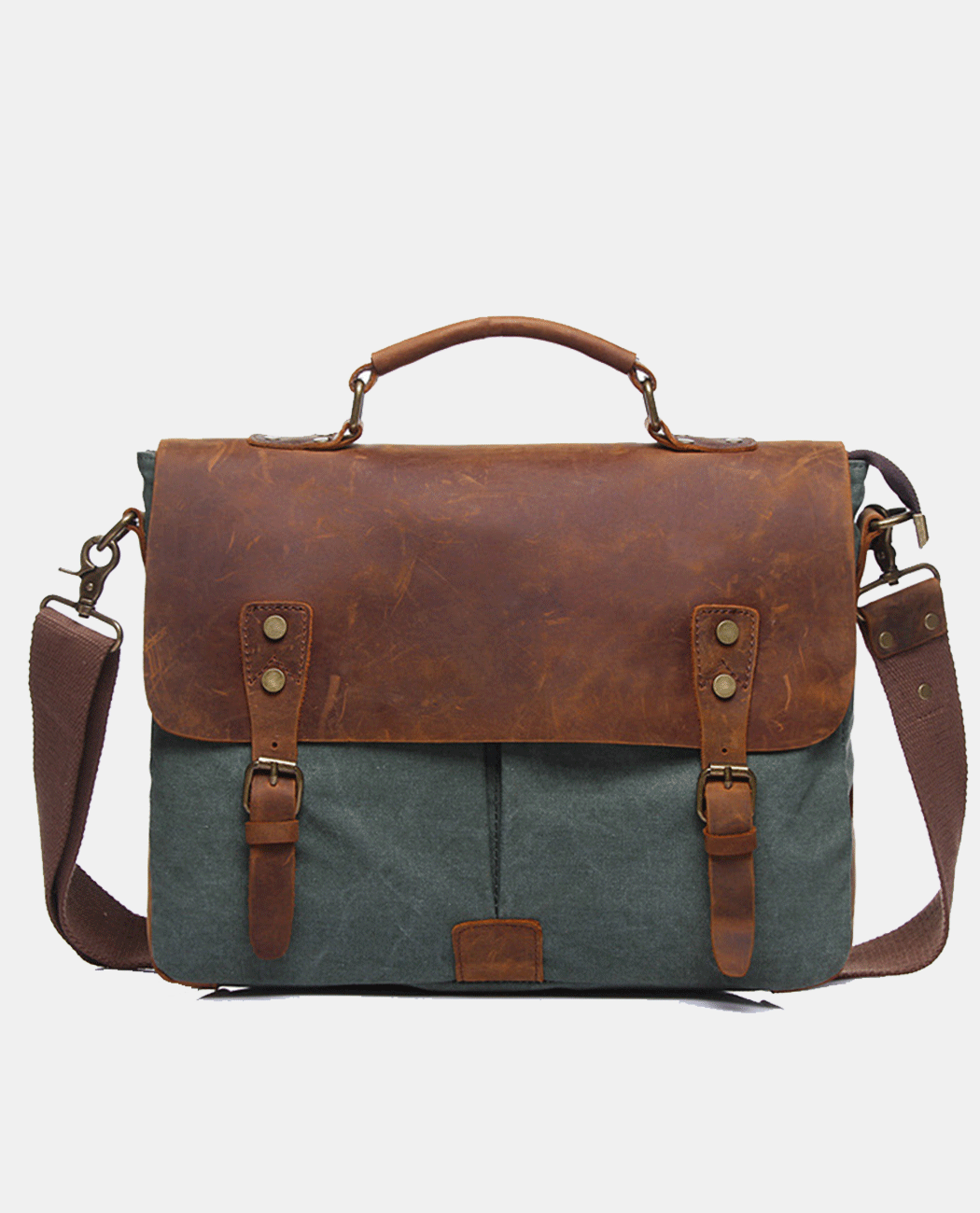 Classic Canvas Messenger Bag -Bags- BAGHUGS-BT1811-Mint Green