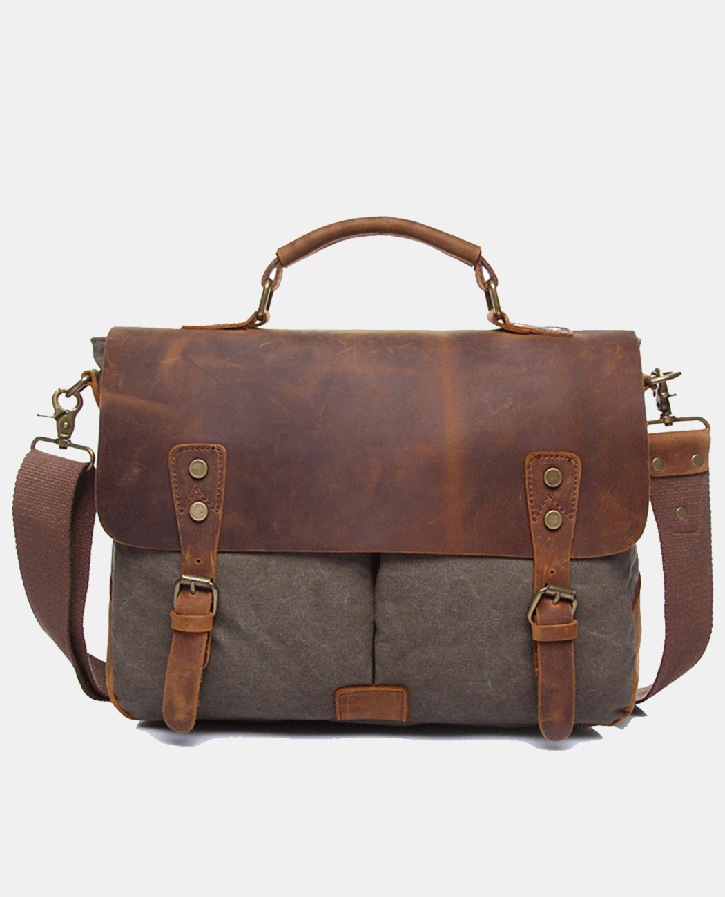 Classic Canvas Messenger Bag -Bags- BAGHUGS-BT1808-Gray