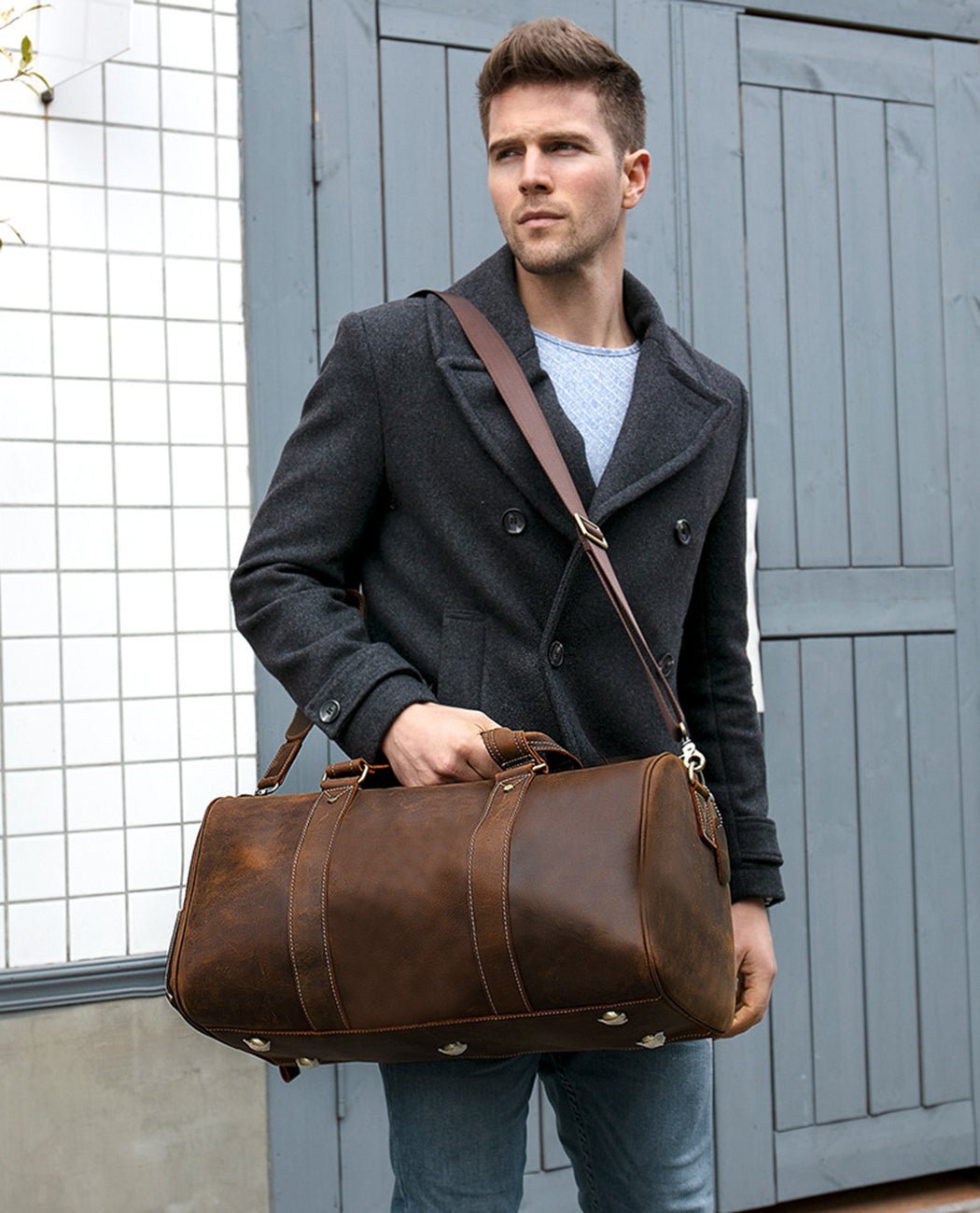 Thavern Duffle Companion -Bags- BAGHUGS-LEDF-1113-Brown