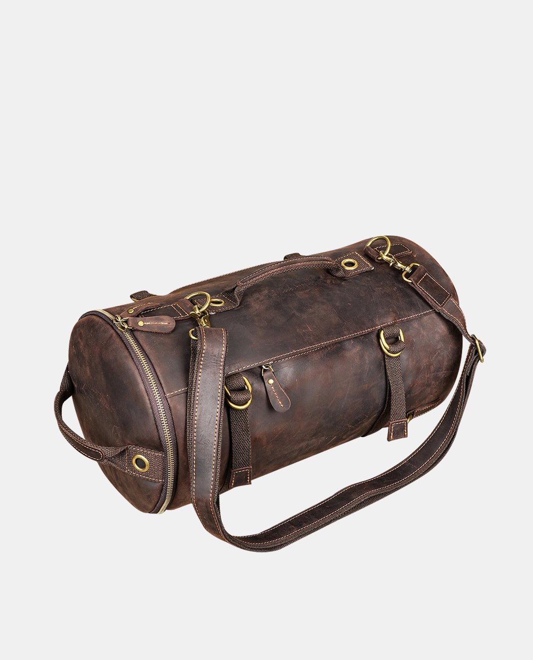 Odilio Barrel Adventure Duffel -Bags- BAGHUGS-LEDF-9985-Dark Brown