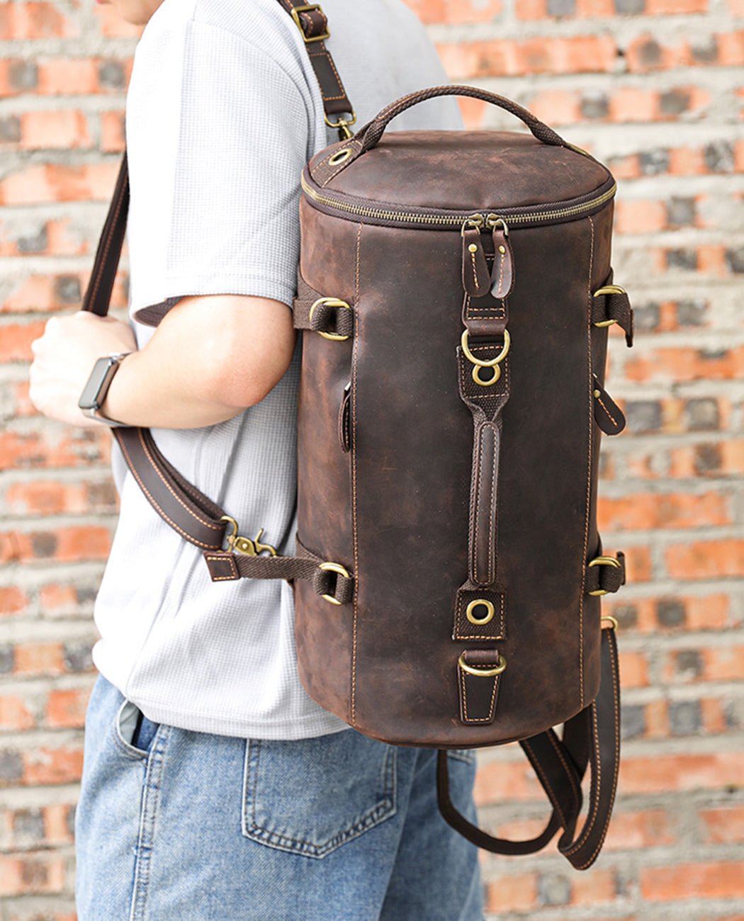Odilio Barrel Adventure Duffel -Bags- BAGHUGS-LEDF-9985-Dark Brown