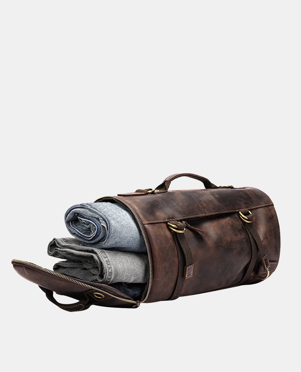 Odilio Barrel Adventure Duffel -Bags- BAGHUGS-LEDF-9985-Dark Brown