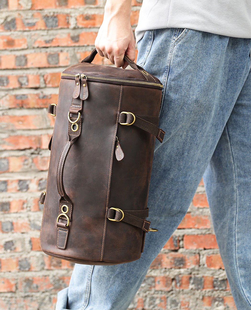 Odilio Barrel Adventure Duffel -Bags- BAGHUGS-LEDF-9985-Dark Brown