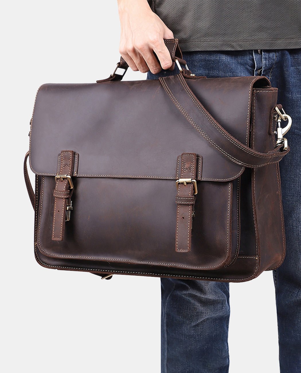 Oliver Heritage Messenger Bag -Bags- BAGHUGS-LEHB-1112-Brown
