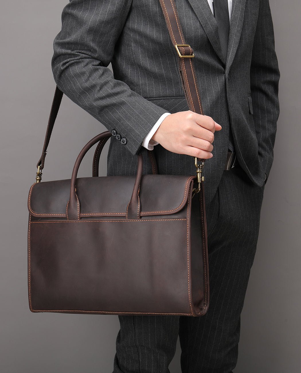 Dorian Legacy Briefcase -Bags- BAGHUGS-LEHB-3335-Deep Brown