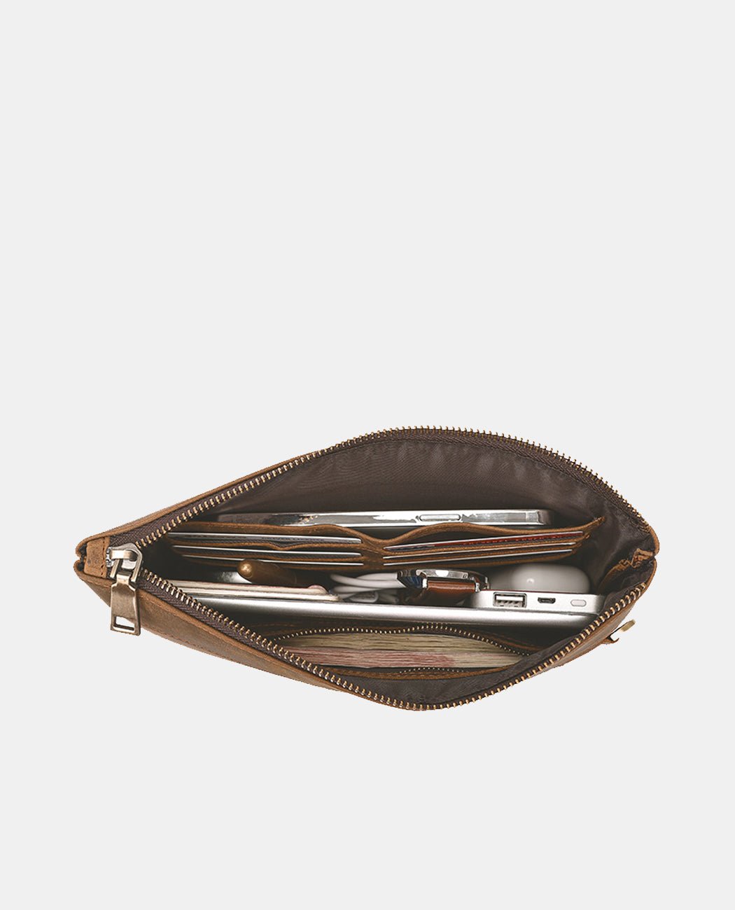 Refined Essentials Clutch Bag -Bags- BAGHUGS-LESN-1110-Dry Leaf Color