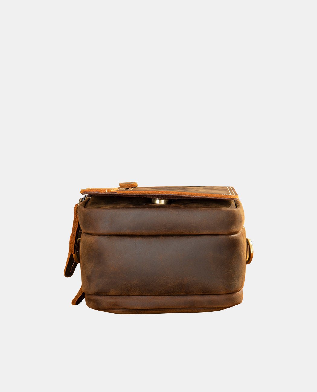 Timeless Leather Messenger Bag -Bags- BAGHUGS-LETT-9522-Dark Brown