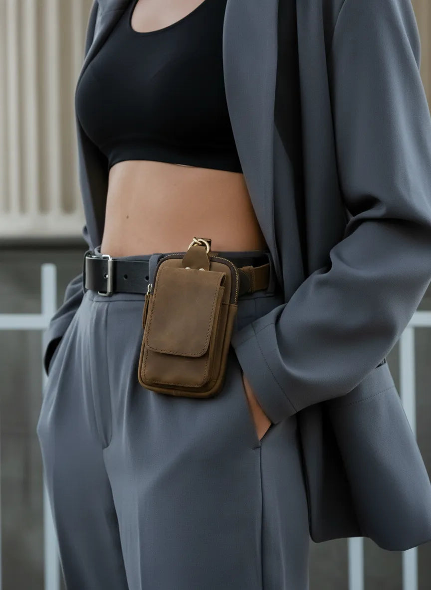 Leather belt bags