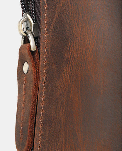 Retro Milan Crazy Horse Leather Messenger Bag