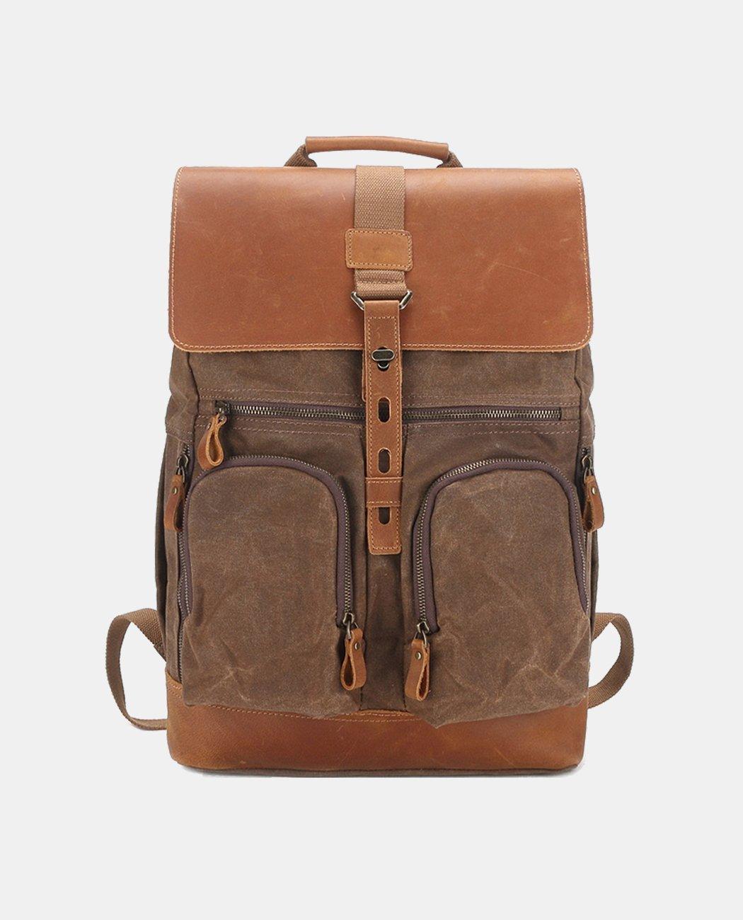 Large Canvas Leather Backpack