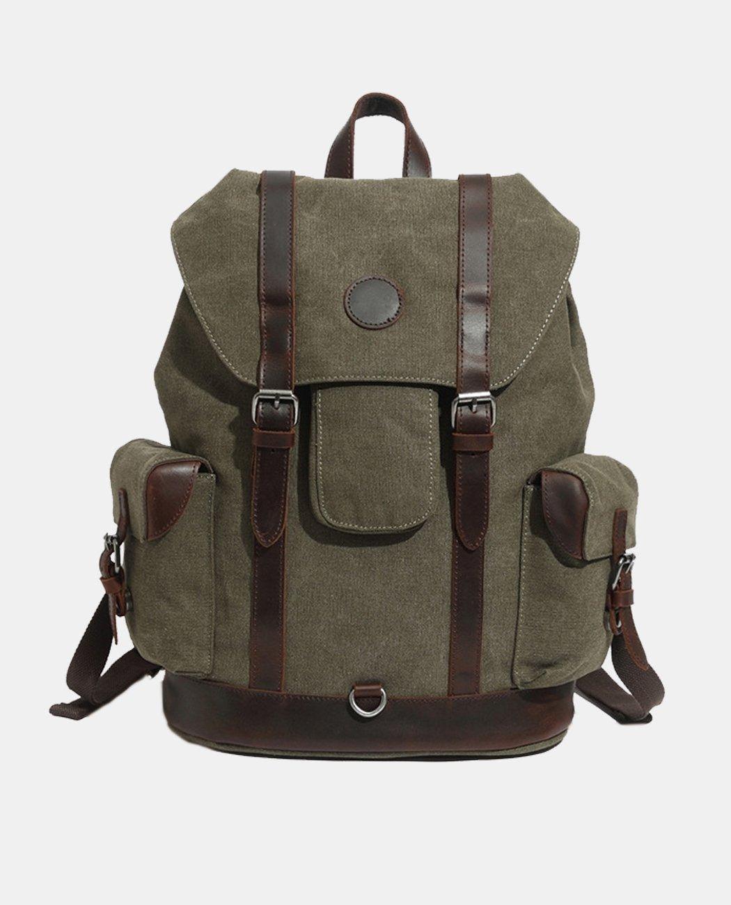 Classic Large Canvas Backpack -Backpacks- BAGHUGS-FX-04-566-Khaki