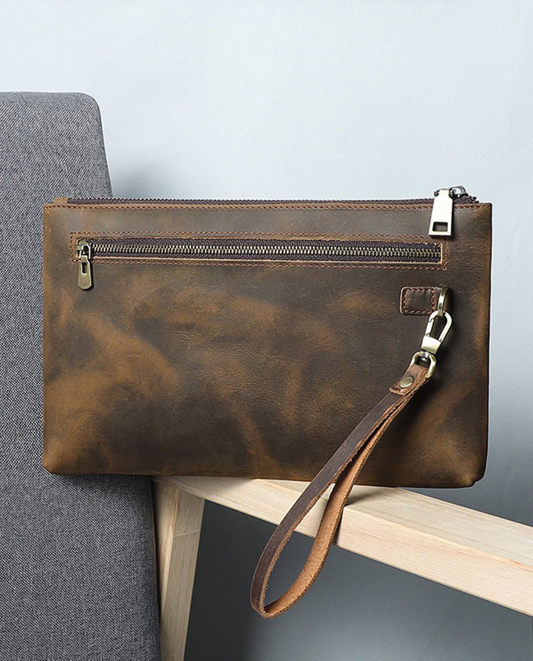 Elegance Unfold Clutch Handbag -Bags- BAGHUGS-LESN-3540-Deep Brown