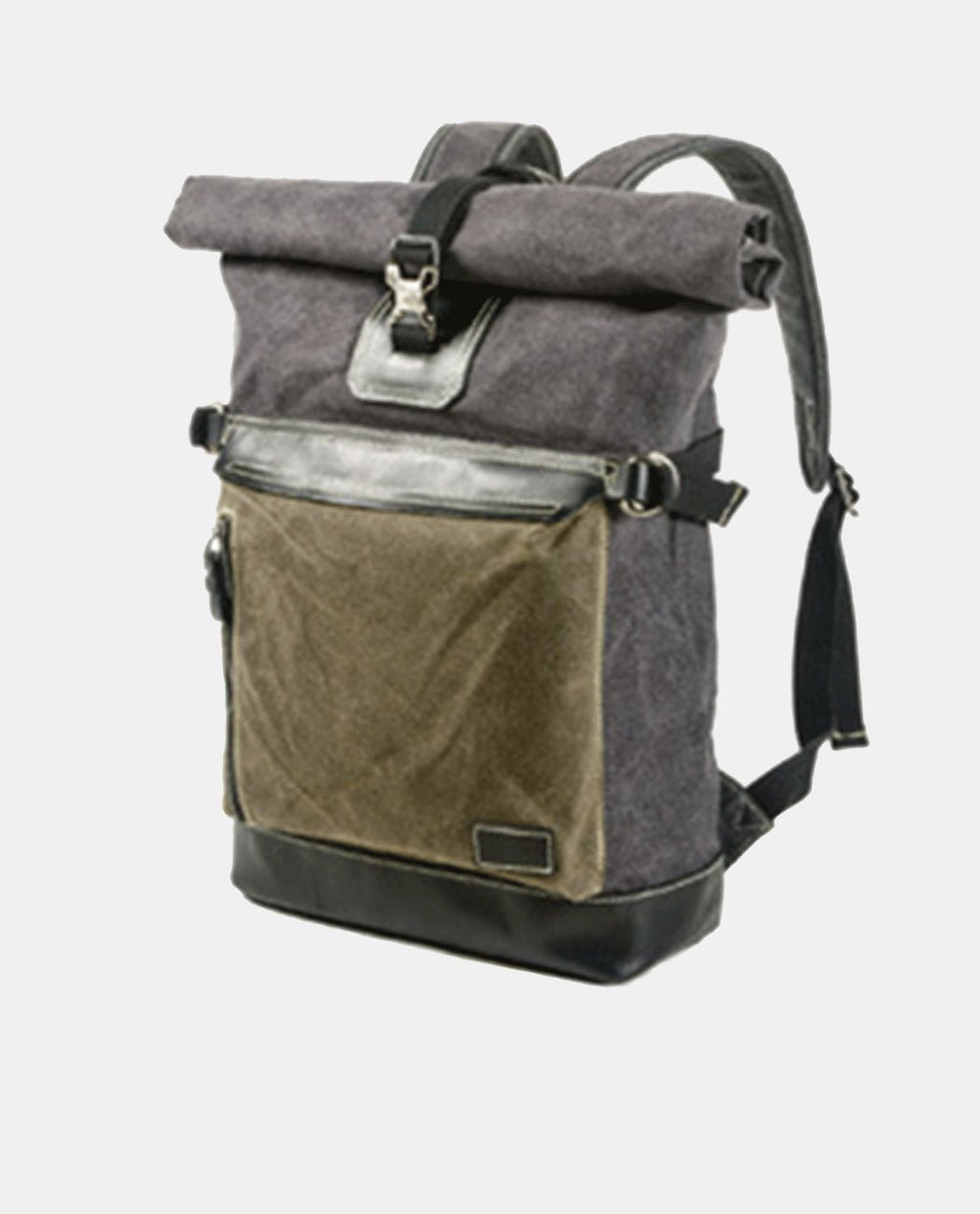 Block Canvas Backpack -Backpacks- BAGHUGS-MC5007-Gray Green