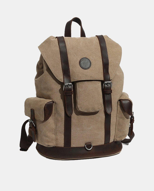 Classic Large Canvas Backpack -Backpacks- BAGHUGS-FX-04-566-Khaki