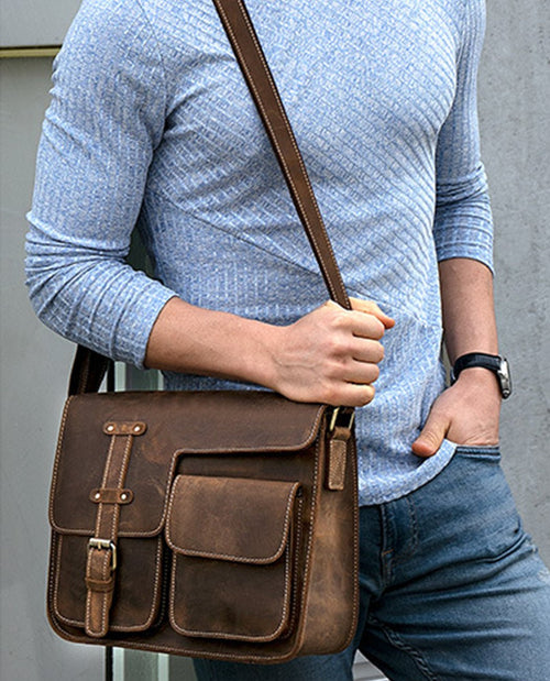 Atlas Courier -Bags- BAGHUGS-LEHB-5599-Brown