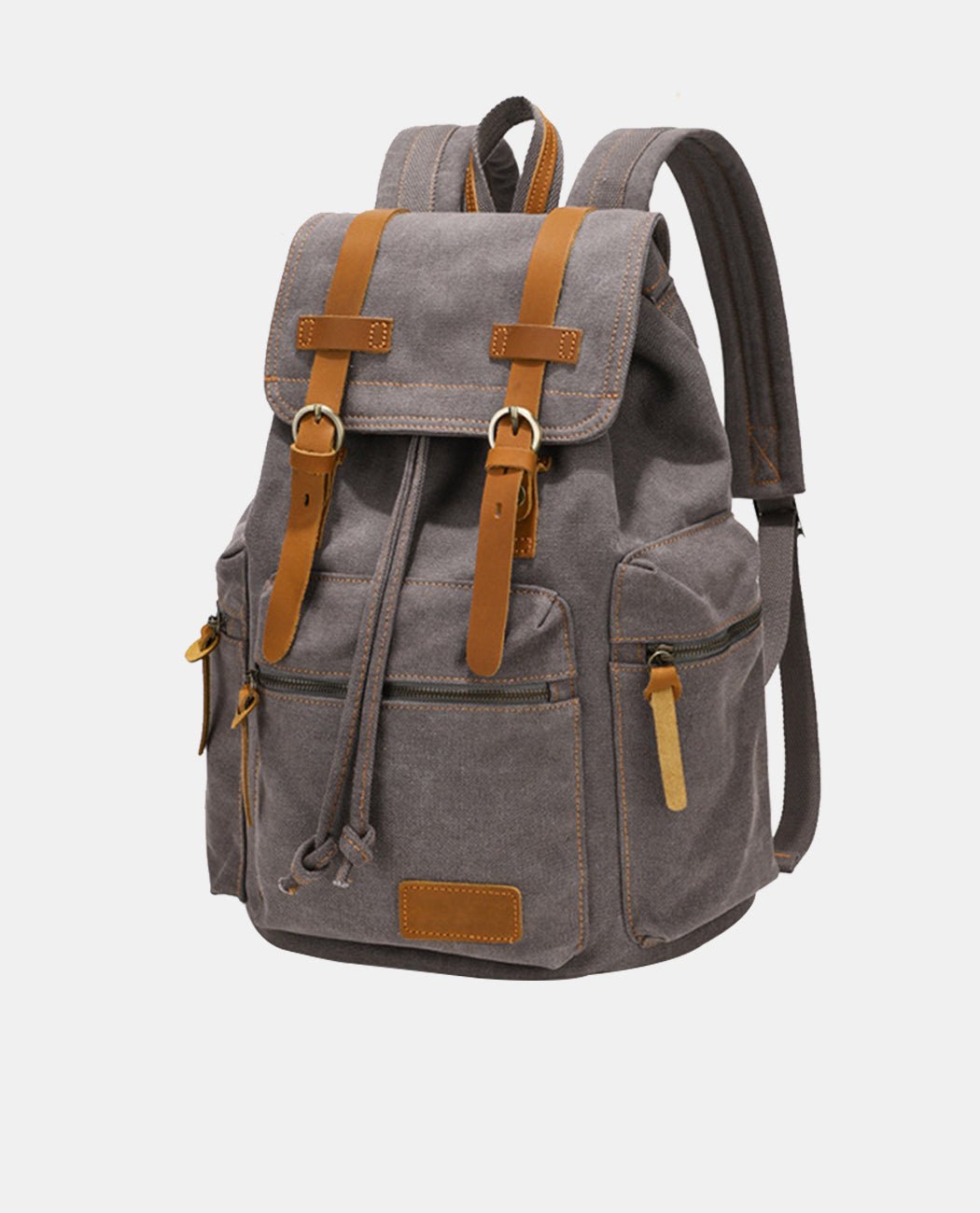 Brown Canvas Backpack -Backpacks- BAGHUGS-KJ1003-Gray