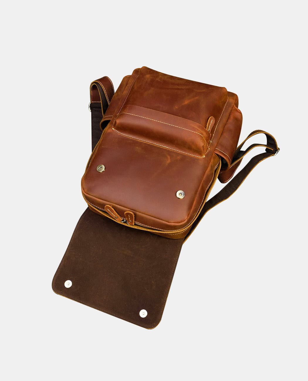 Elegante Retro Leather Backpack -Backpacks- BAGHUGS-LEBP-8055-Brown
