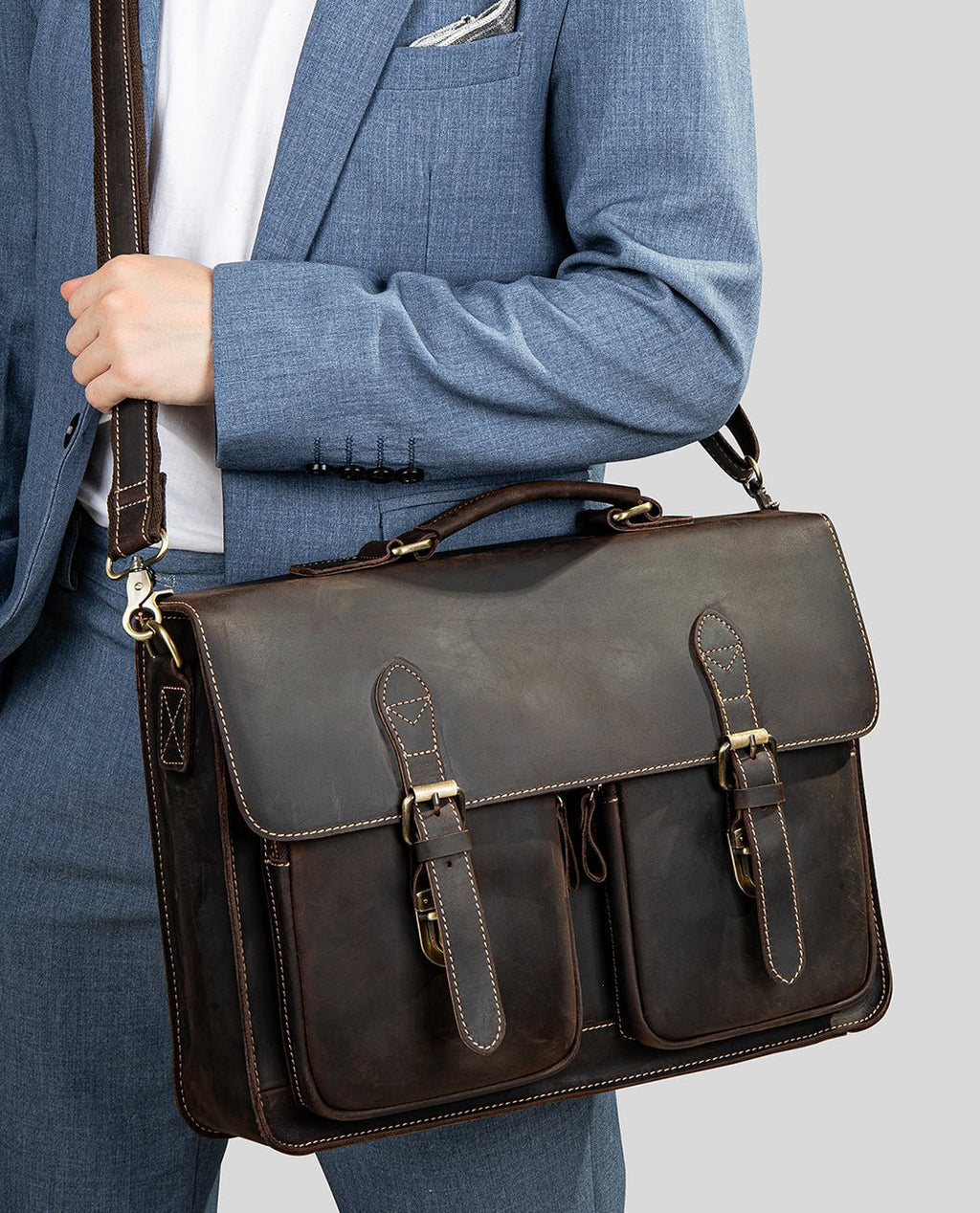 Oscar Trust Messenger Bag -Bags- BAGHUGS-LEHB-9874-Deep Brown
