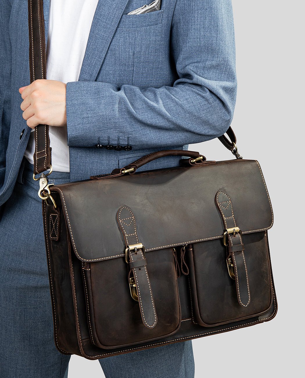 Oscar Trust Messenger Bag -Bags- BAGHUGS-LEHB-9874-Deep Brown