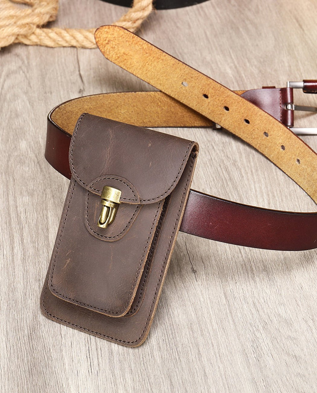 Heritage Utility Belt Pouch -Bags- BAGHUGS-LEYB-1005-Deep Brown