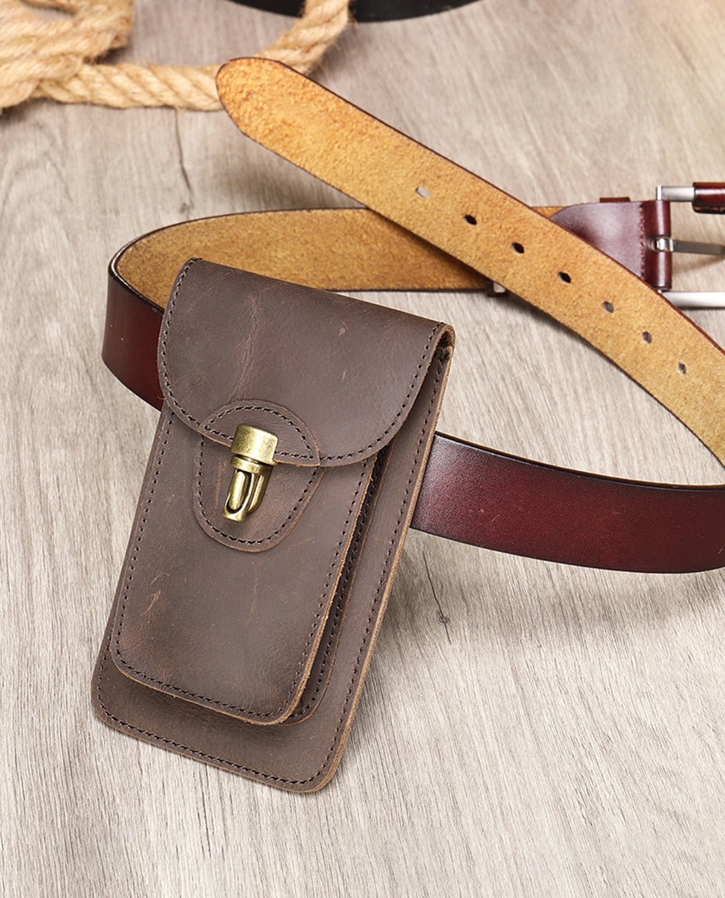 Heritage Utility Belt Pouch -Bags- BAGHUGS-LEYB-1005-Deep Brown