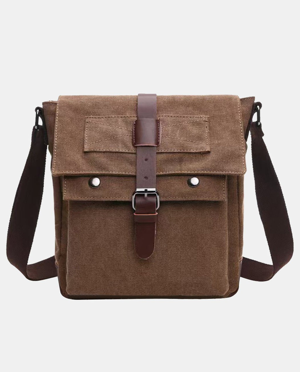 Brown Flip Messenger Bag -Bags- BAGHUGS-MG8167-Brown
