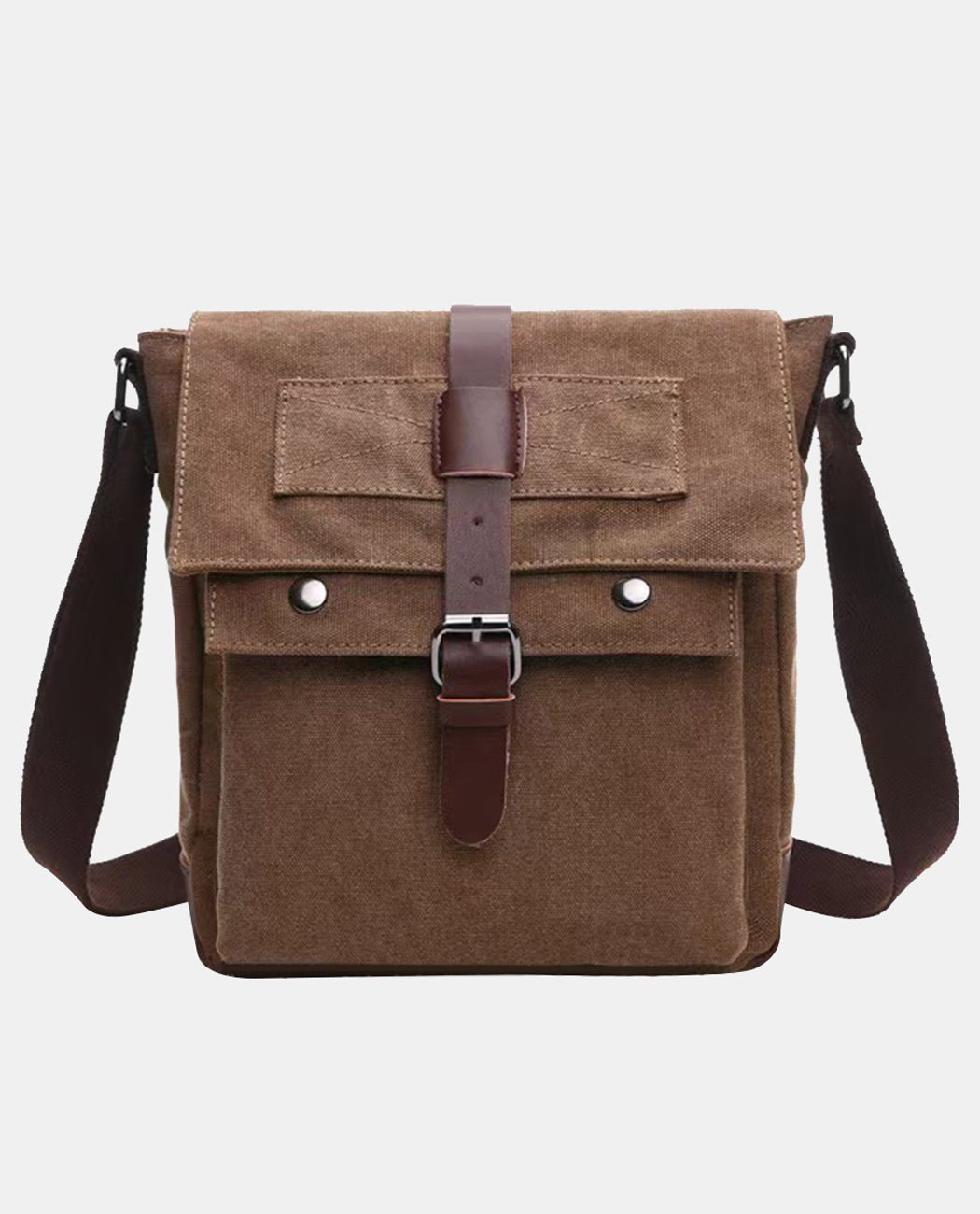 Brown Flip Messenger Bag -Bags- BAGHUGS-MG8167-Brown