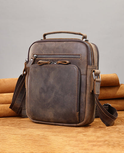 Vintage Elegance Leather Messenger Bag