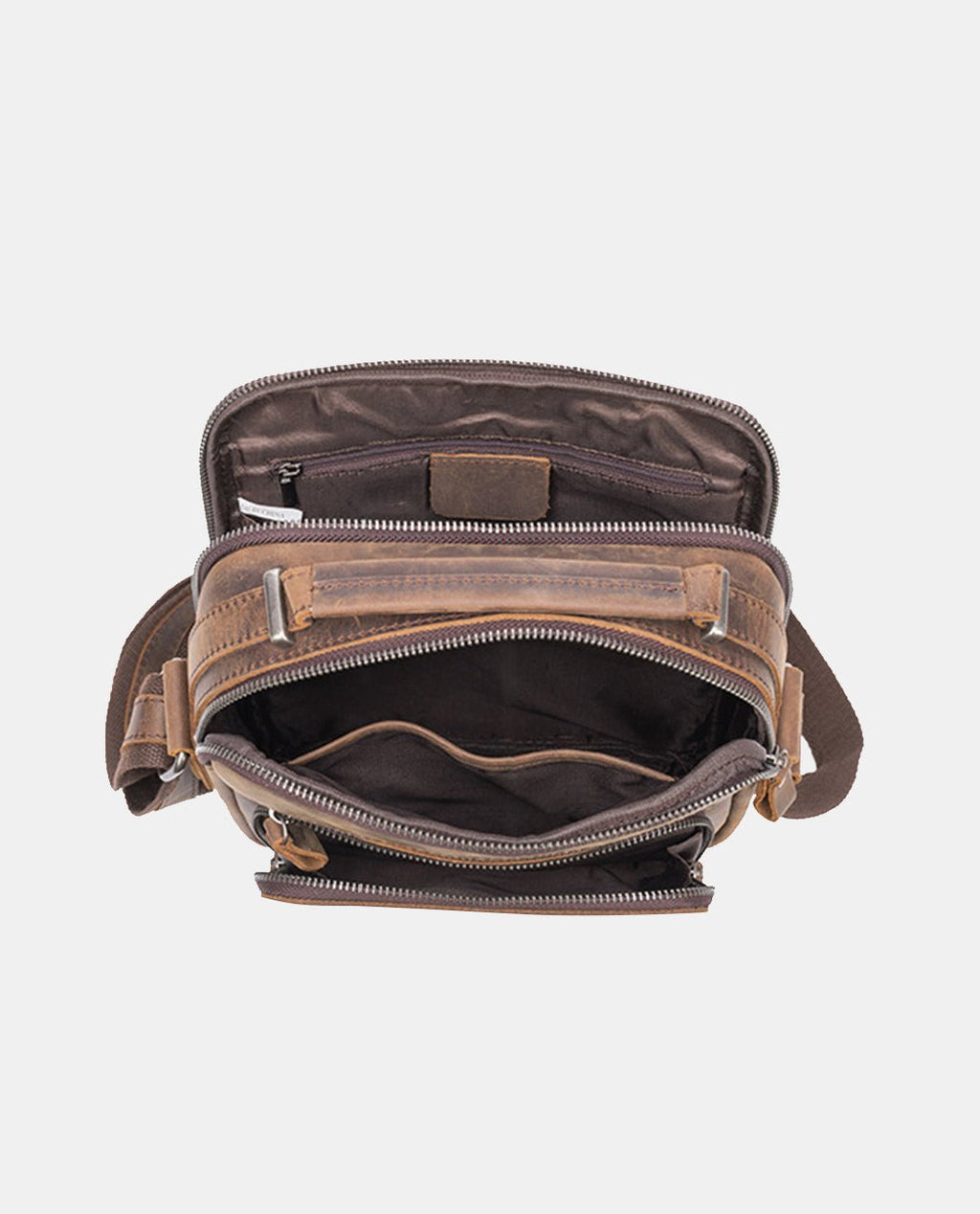 Vintage Elegance Leather Messenger Bag -Bags- BAGHUGS--