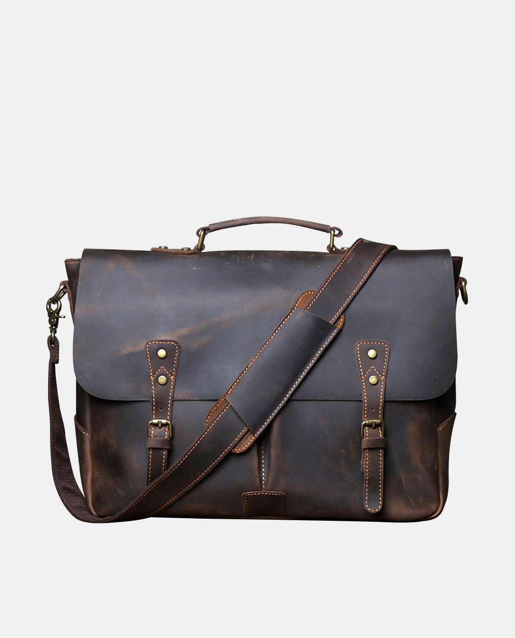 Alden Voyager Messenger Bag -Bags- BAGHUGS-LEHB-7849-L-Dark Brown