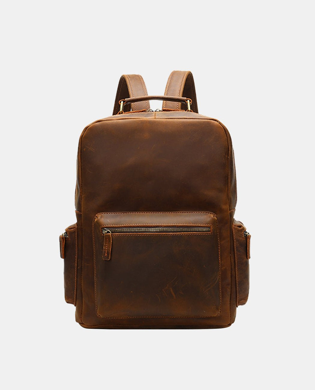 Classic Leather Backpack -Backpacks- BAGHUGS-MR-04-519-Dark Brown