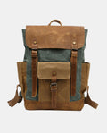 Canvas Leather Backpack -Backpacks- BAGHUGS-FX-04-736-Army Green