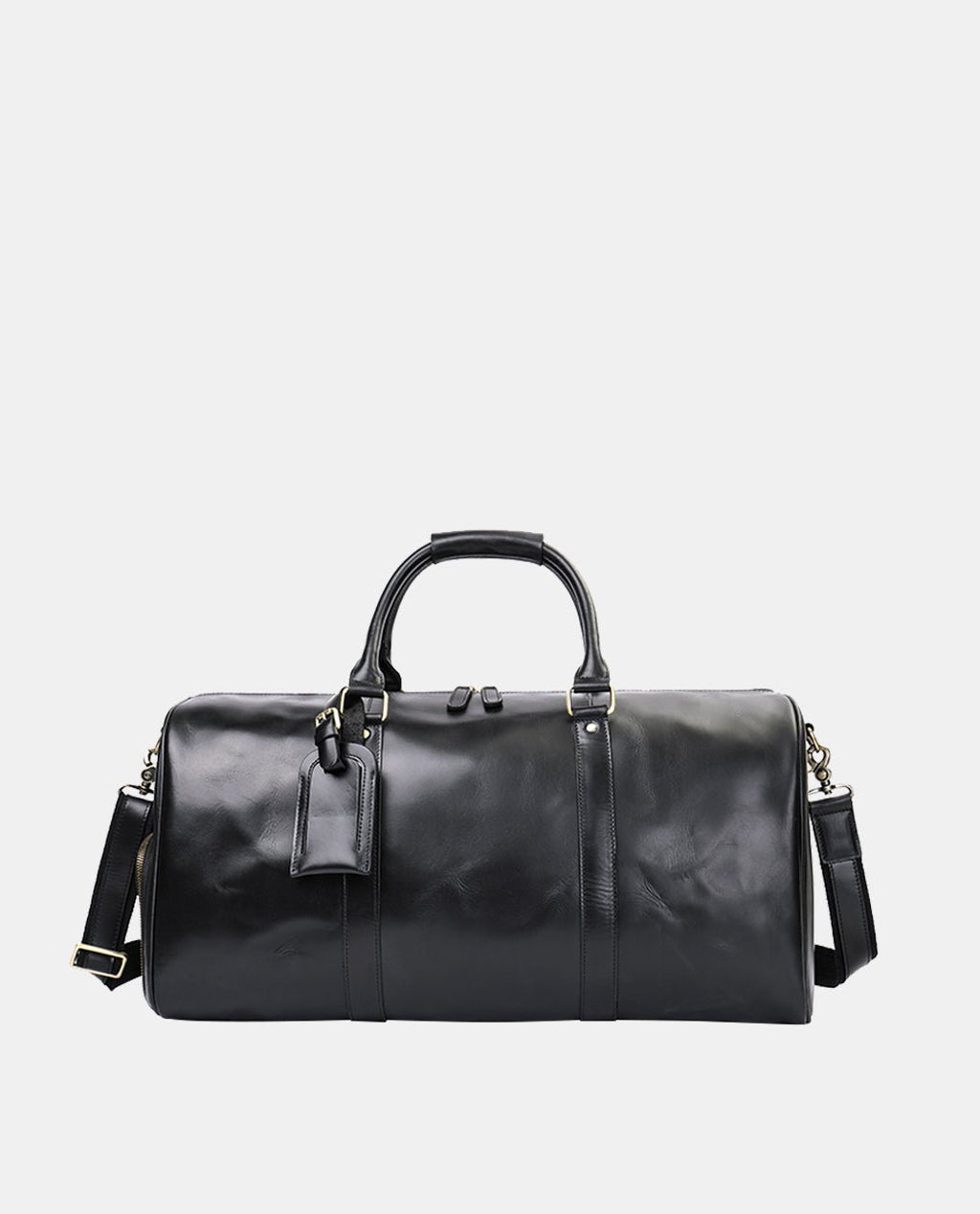 Crazy Horse Leather Duffel Bag -Bags- BAGHUGS-MR-05-983-Black