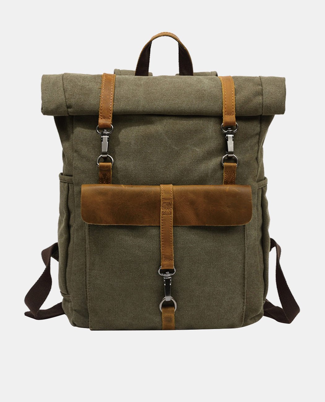 Leisure Canvas Travel Backpack -Backpacks- BAGHUGS-FX-04-379-Army Green
