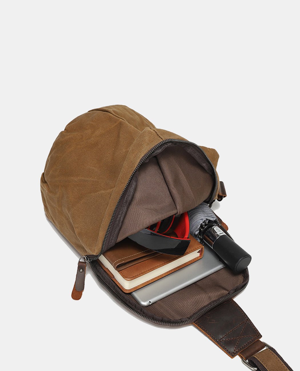 Canvas Sling Bag -Bags- BAGHUGS-BYX429-Brown
