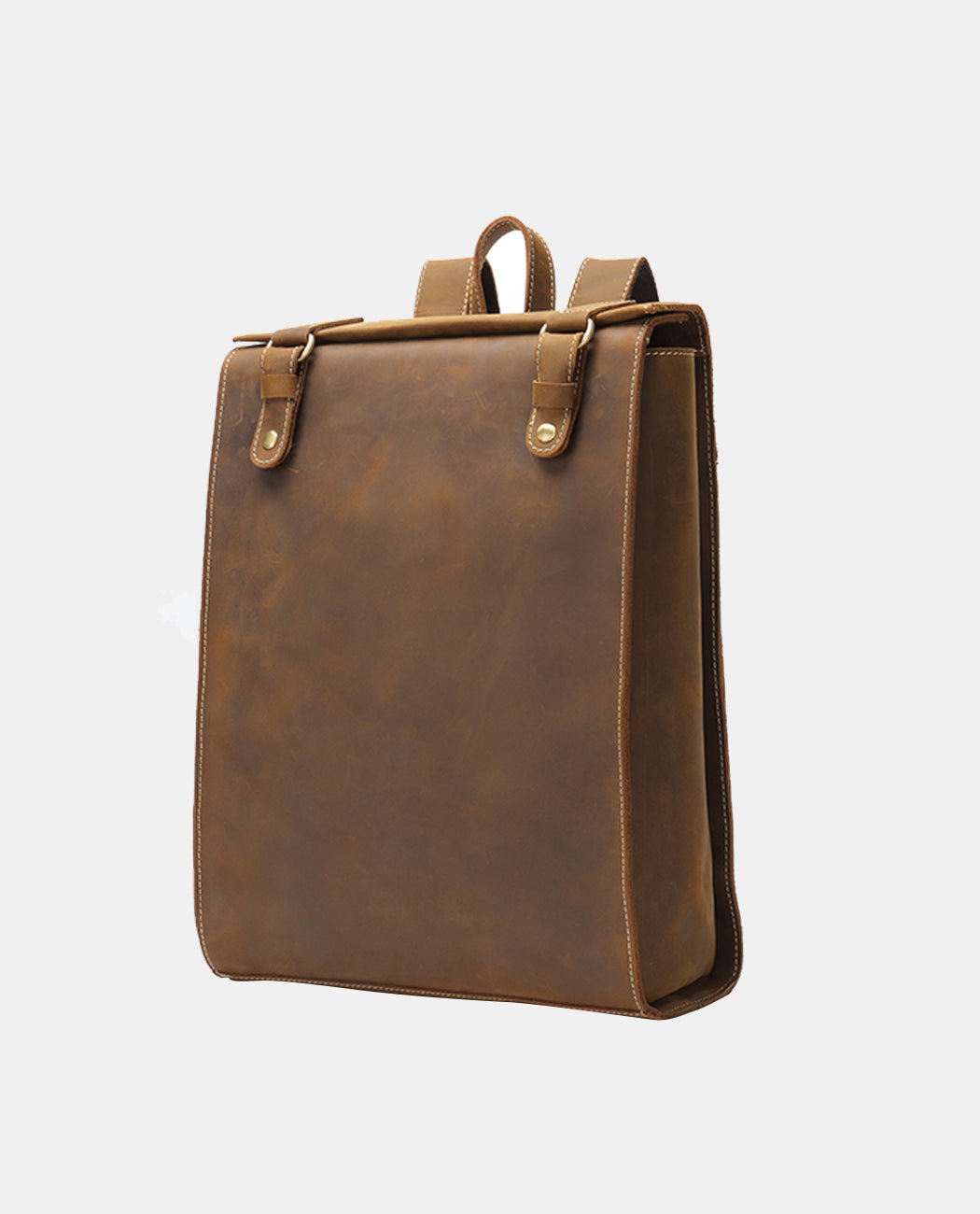 Vintage Heritage Leather Backpack -Backpacks- BAGHUGS-MR-04-568-Dark Brown
