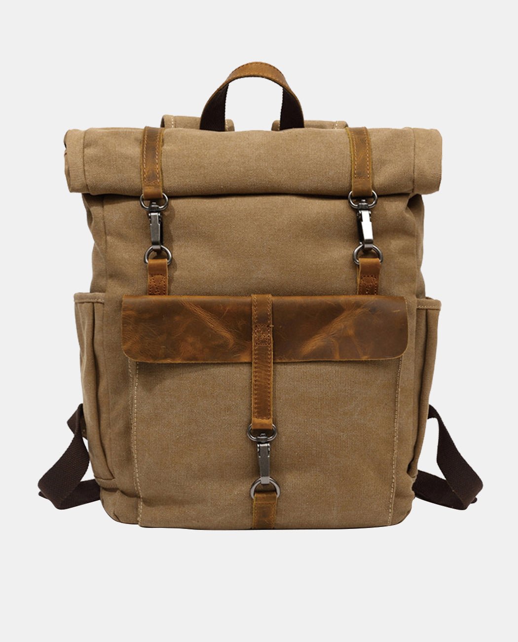 Leisure Canvas Travel Backpack -Backpacks- BAGHUGS-FX-04-379-Khaki