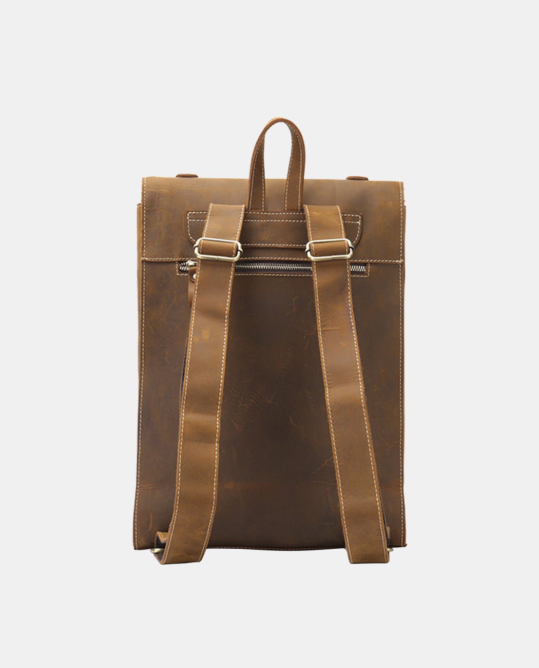 Vintage Heritage Leather Backpack -Backpacks- BAGHUGS-MR-04-568-Dark Brown