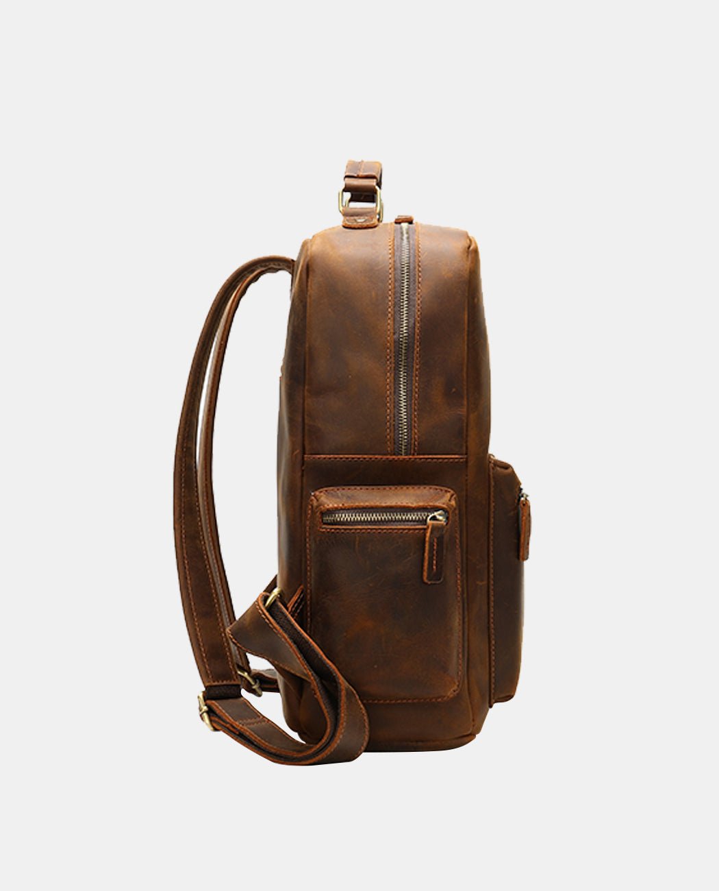 Classic Leather Backpack -Backpacks- BAGHUGS-MR-04-519-Dark Brown