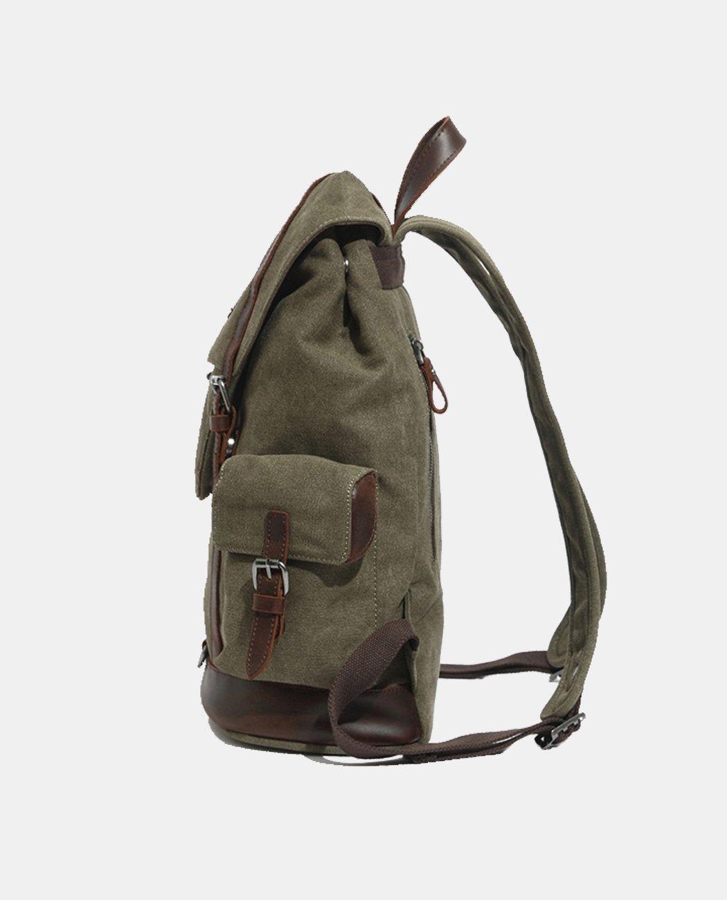 Classic Large Canvas Backpack -Backpacks- BAGHUGS-FX-04-566-Army Green