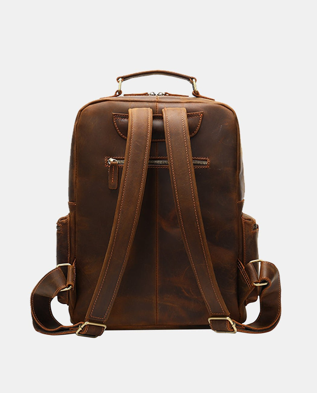 Classic Leather Backpack -Backpacks- BAGHUGS-MR-04-519-Dark Brown