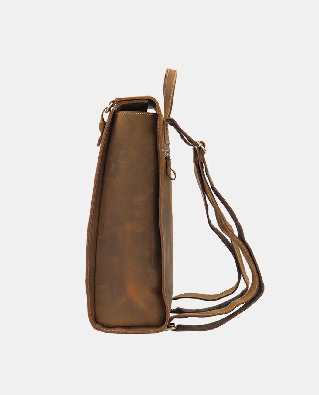 Vintage Heritage Leather Backpack -Backpacks- BAGHUGS-MR-04-568-Dark Brown