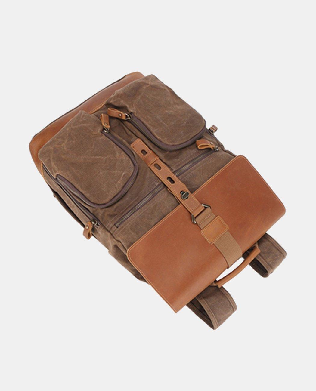 Large Canvas Leather Backpack