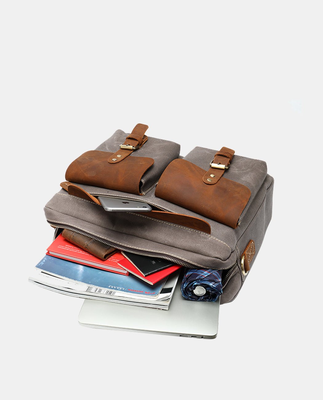 Classic Leather Sling Bag -Bags- BAGHUGS-MR-03-327-Brown