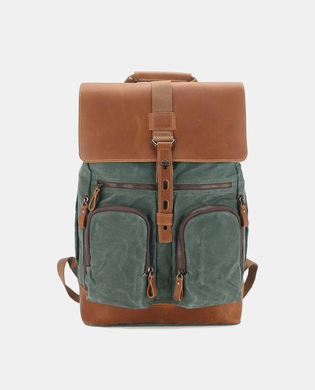 Large Canvas Leather Backpack