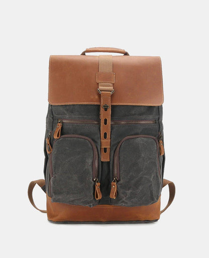 Large Canvas Leather Backpack